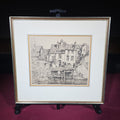 Lot 140 - Vintage Framed Etching of Waterside Buildings in Chartres, Dated 1929, 19-1/4" W x 18" H