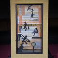 Lot 132 - Vintage Mixed-Media Collage with Silhouette Figures, Signed Alan Orshosski, Titled "Ladder Street," Framed by Man Fong, Hong Kong, 14-1/2" W x 23-1/2" H