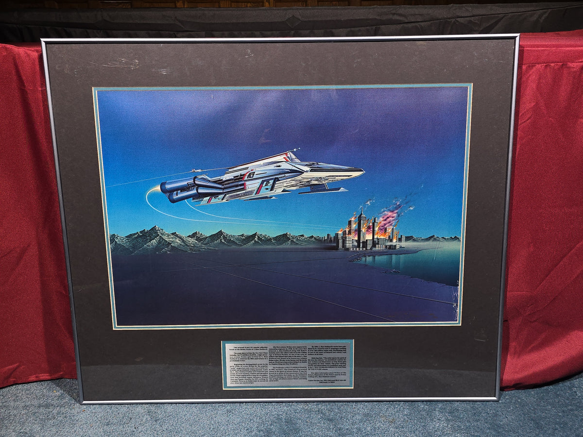 Vintage Signed and Numbered Limited Edition Lithograph Print "The Drone" U.S. Edition by Paul Stinson, Based on Battlefield Earth by L. Ron Hubbard, 1987