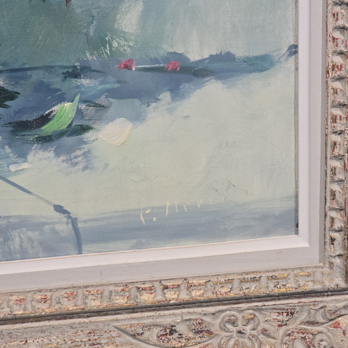 Vintage Oil Painting on Canvas, Floral Still Life, Signed P. Morro