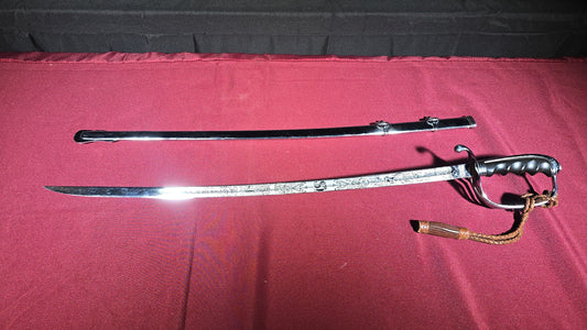Vintage U.S. Military Officer's Dress Sword Named to H.E. Gale, Defender Trademark, with Scabbard and Sword Knot