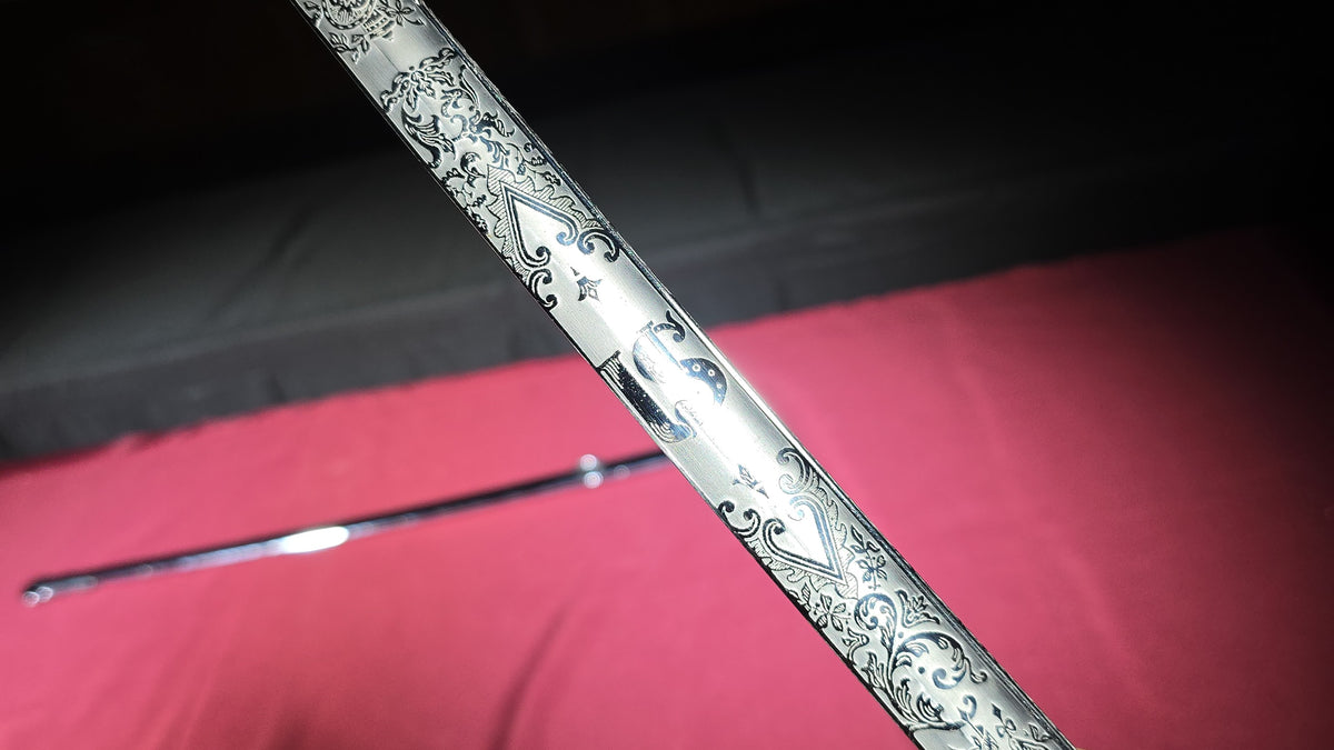 Vintage U.S. Military Officer's Dress Sword Named to H.E. Gale, Defender Trademark, with Scabbard and Sword Knot