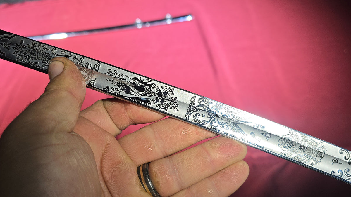 Vintage U.S. Military Officer's Dress Sword Named to H.E. Gale, Defender Trademark, with Scabbard and Sword Knot