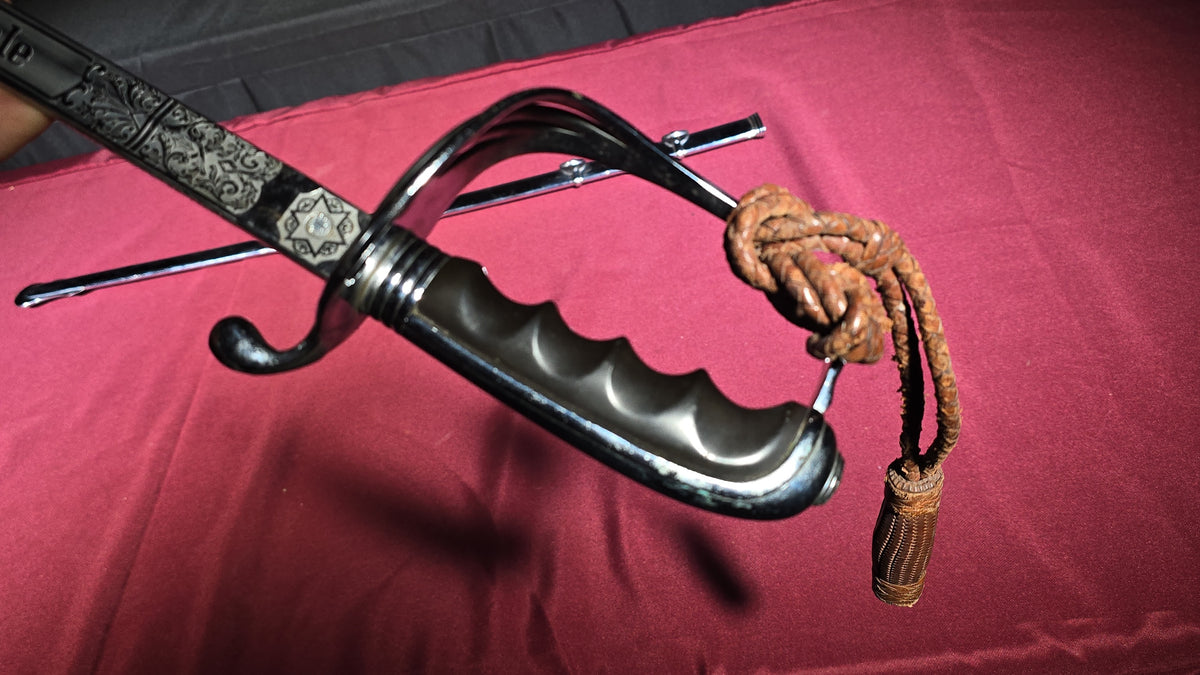 Vintage U.S. Military Officer's Dress Sword Named to H.E. Gale, Defender Trademark, with Scabbard and Sword Knot