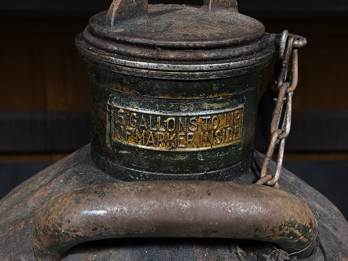 Antique Five-Gallon Oil Can with Mobiloil Tag, Manufactured by Davis Welding and Manufacturing Company, Cincinnati, Ohio