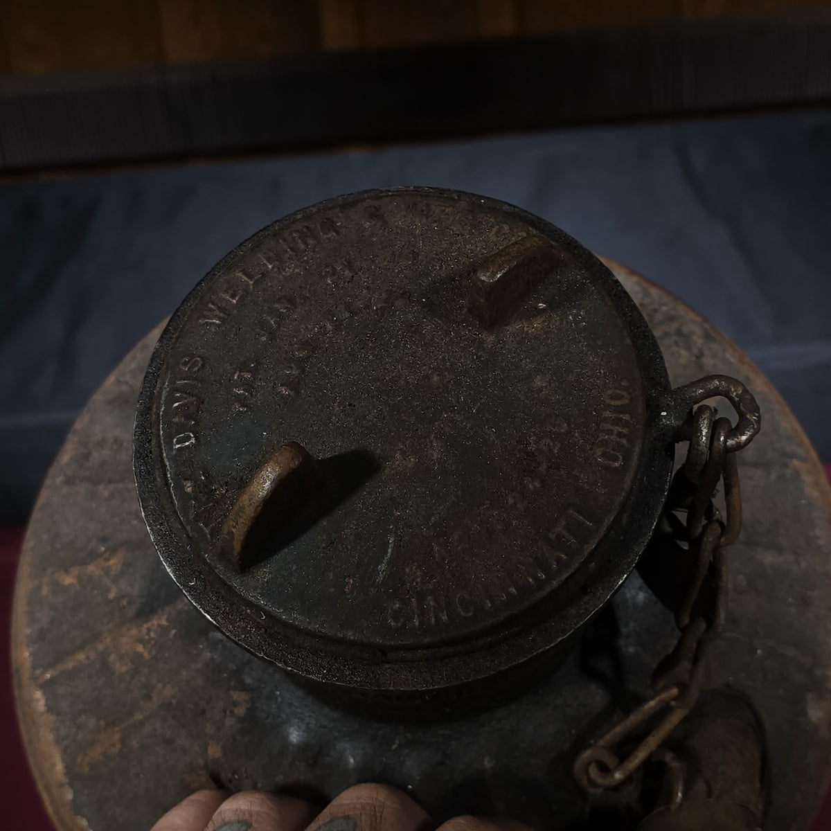 Antique Five-Gallon Oil Can with Mobiloil Tag, Manufactured by Davis Welding and Manufacturing Company, Cincinnati, Ohio