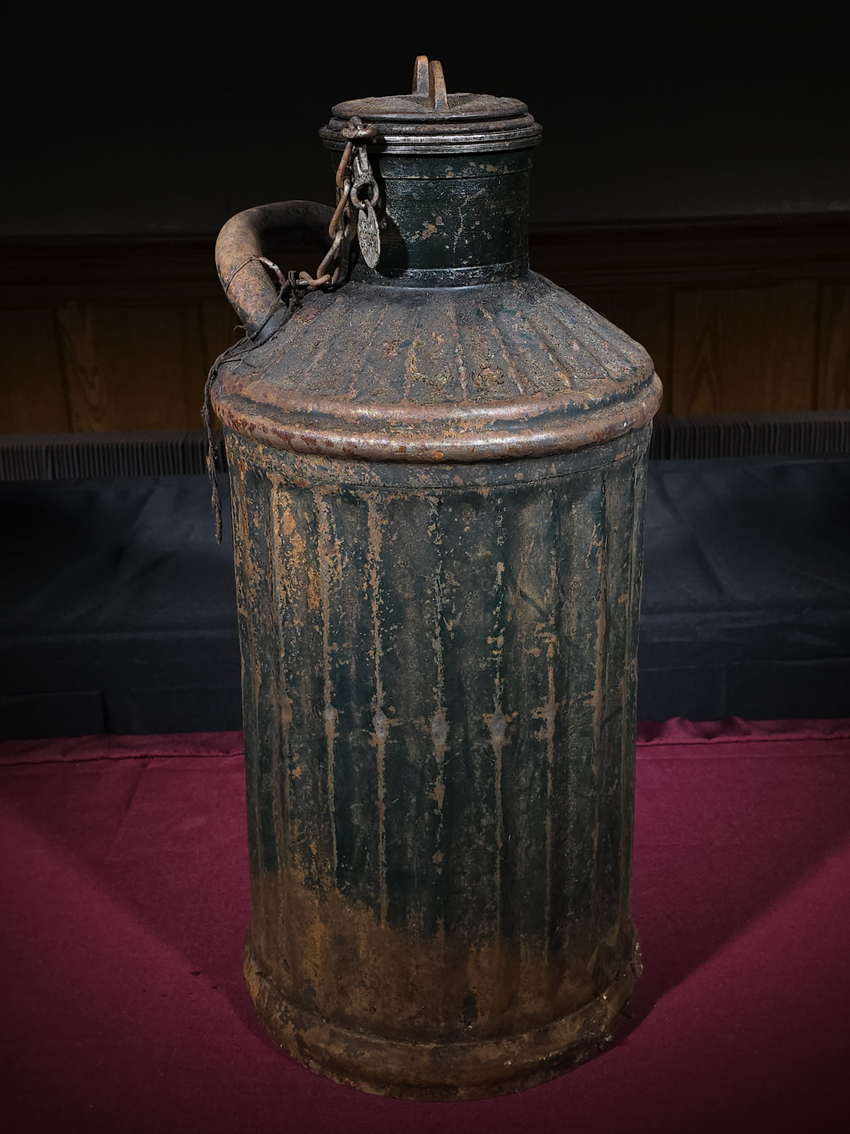 Antique Five-Gallon Oil Can with Mobiloil Tag, Manufactured by Davis Welding and Manufacturing Company, Cincinnati, Ohio