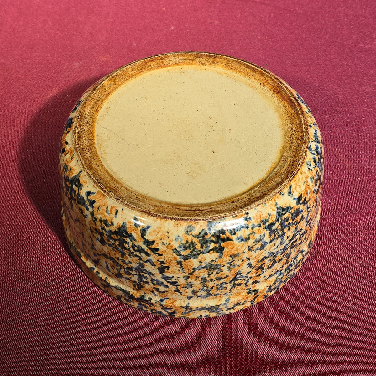Antique Spongeware Stoneware Bowl