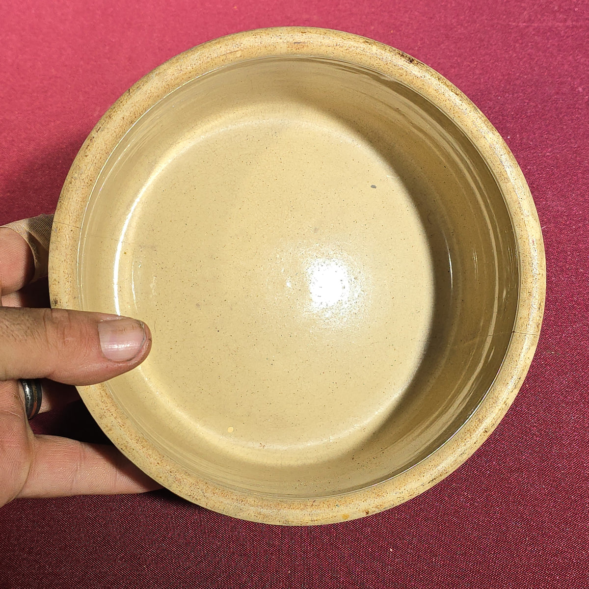 Antique Spongeware Stoneware Bowl