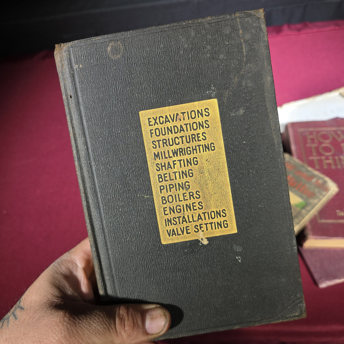 Grouping of Five Antique Books including "Erecting and Operating," "Radford's Details of Building Construction," "How to Do Things," and "Bobbie and His Goat, Billie"