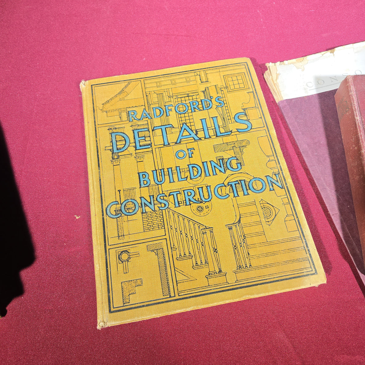 Grouping of Five Antique Books including "Erecting and Operating," "Radford's Details of Building Construction," "How to Do Things," and "Bobbie and His Goat, Billie"