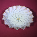 Lot 174 - Antique Japanese Hand-Painted Porcelain Swirl Bowl with Gold Trim and Enameled Decoration, 10-1/4" W x 2-1/2" H