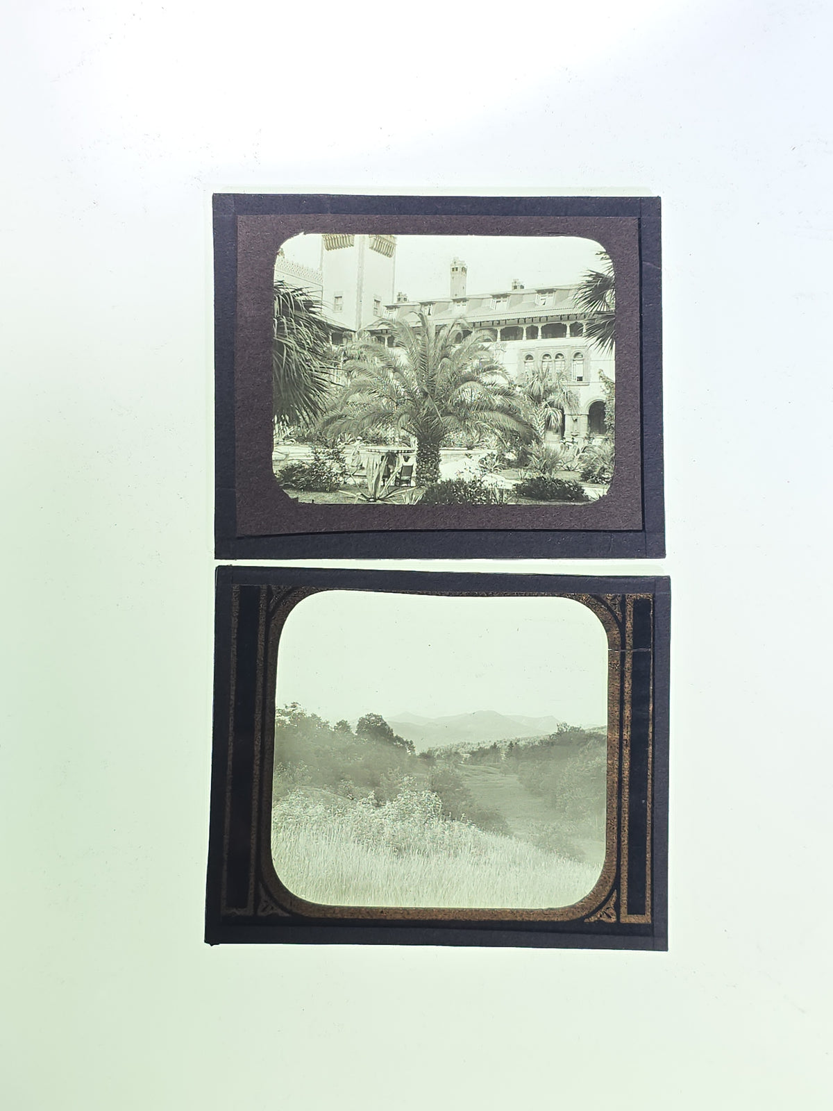 Large Grouping of 225+ Antique Magic Lantern Glass Slides including Travel, Coastal, Farming, and Boating Subjects