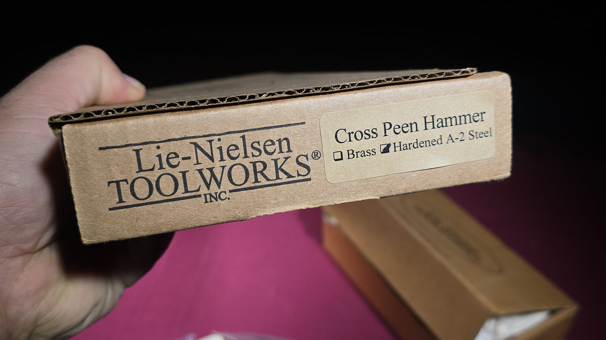 Grouping of Six Modern Brand New Lie-Nielsen Toolworks Tools including Brass Cross Peen Hammer, Hardened A-2 Steel Cross Peen Hammer, Curly Maple Screwdriver Set SD-SET, and Screwdrivers SD-1, SD-2, and SD-5