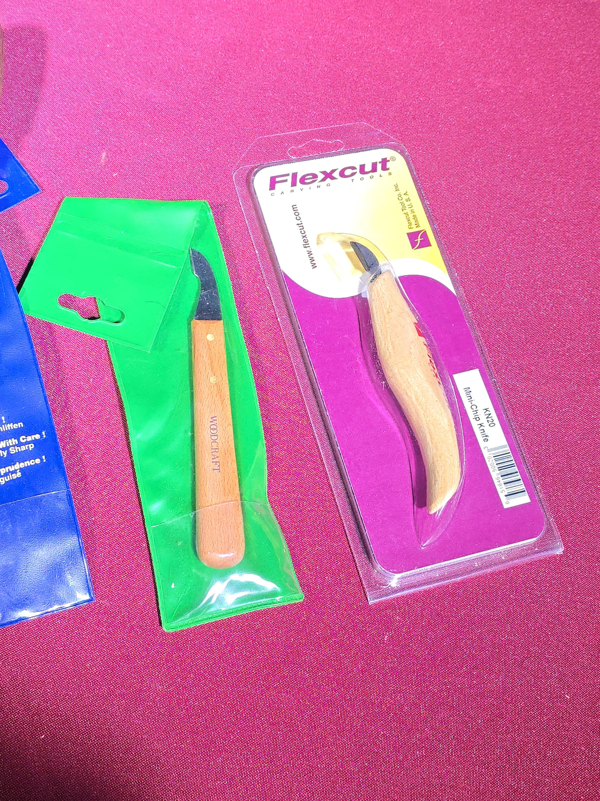 Grouping of Modern Brand New Woodcarving and Woodworking Tools including Two U.J. Ramelson Woodcarving Tool Sets, Auriou Curved Ironing Rasps, Flexcut Mini-Chip Knife, and Woodcraft Carving Knife