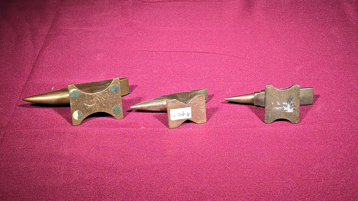 Trio of Vintage Miniature Brass Anvils