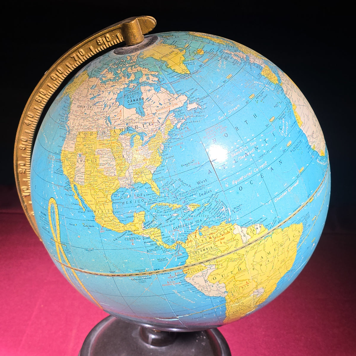 Vintage Cram's Universal Terrestrial Globe, Manufactured by The George F. Cram Company, Indianapolis, Indiana