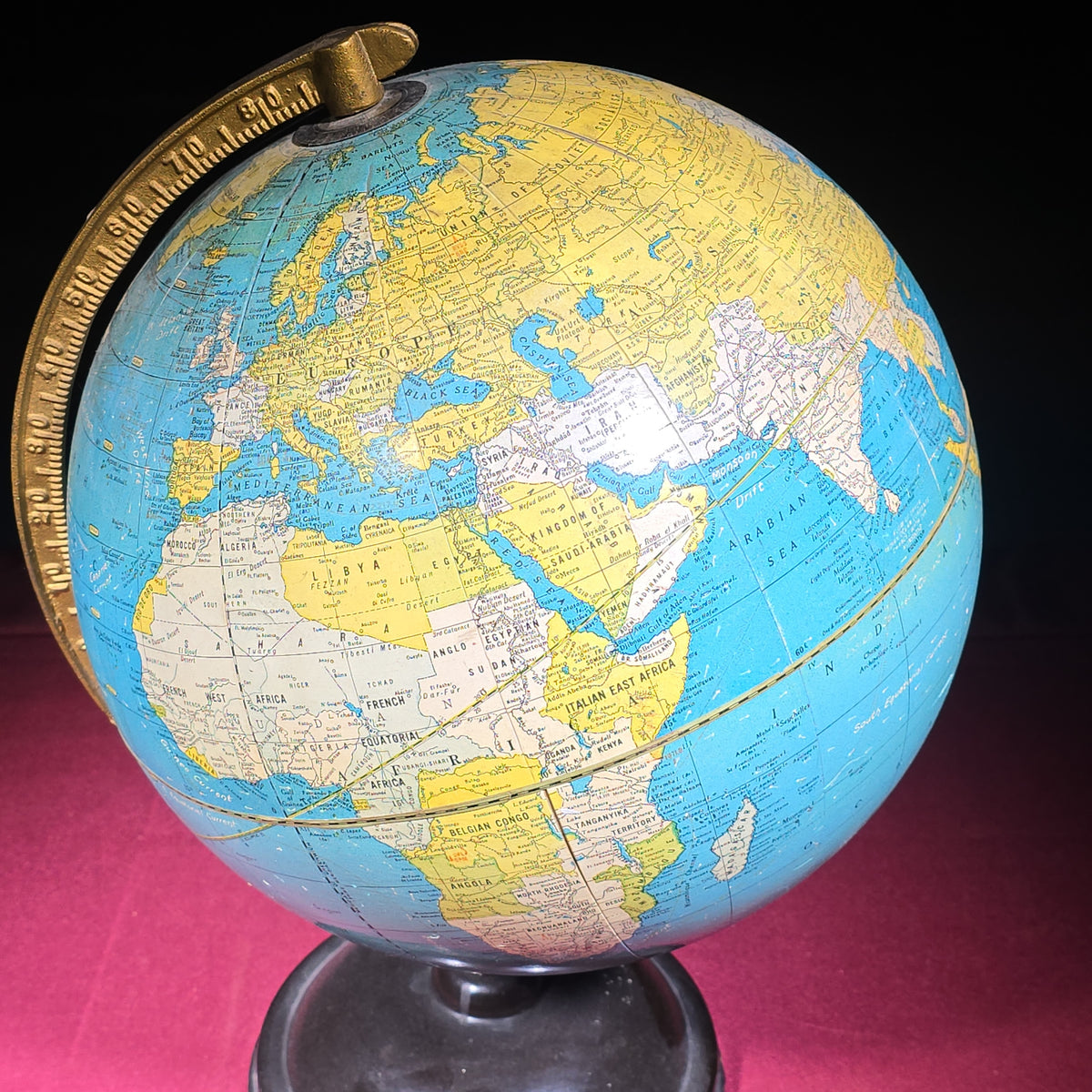 Vintage Cram's Universal Terrestrial Globe, Manufactured by The George F. Cram Company, Indianapolis, Indiana