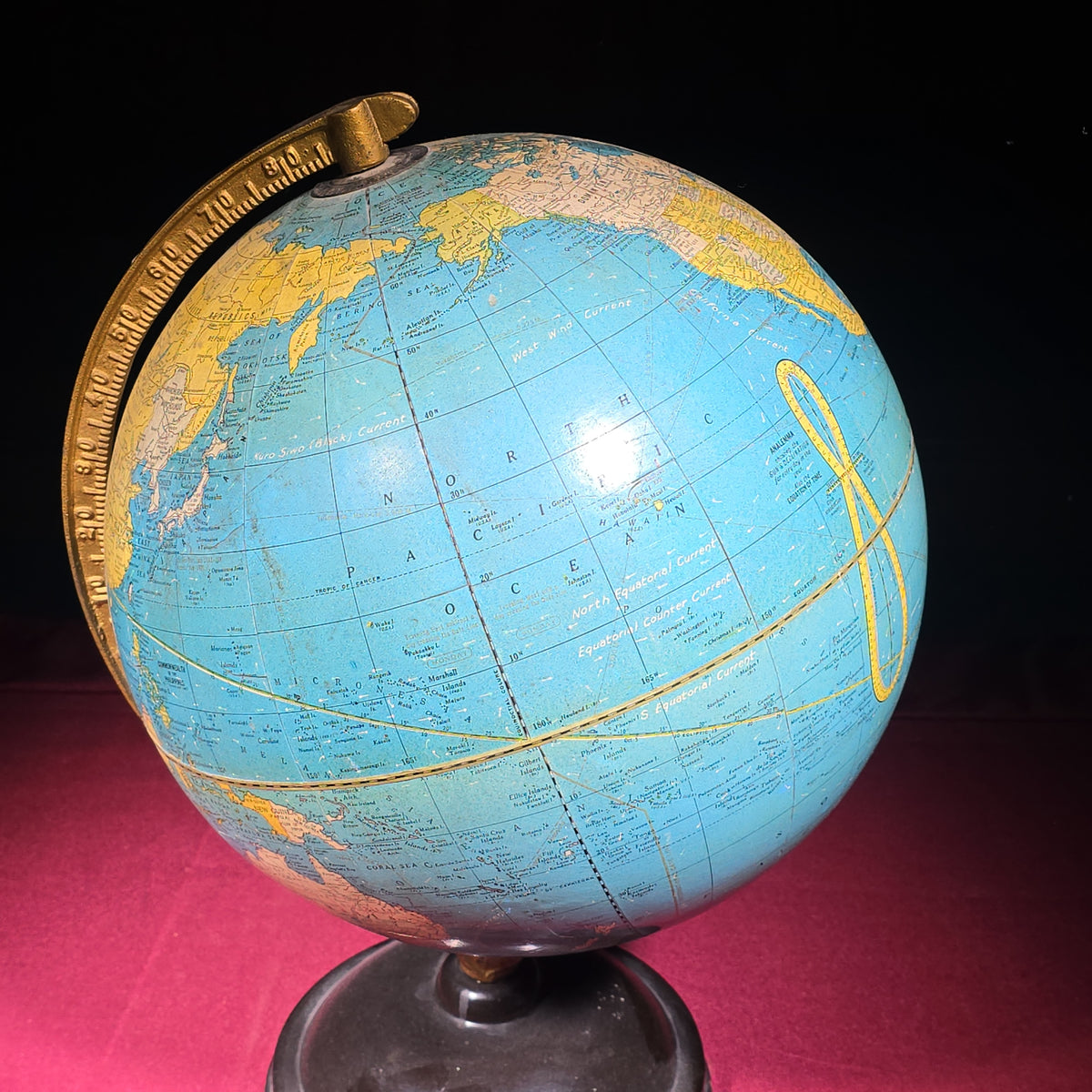 Vintage Cram's Universal Terrestrial Globe, Manufactured by The George F. Cram Company, Indianapolis, Indiana