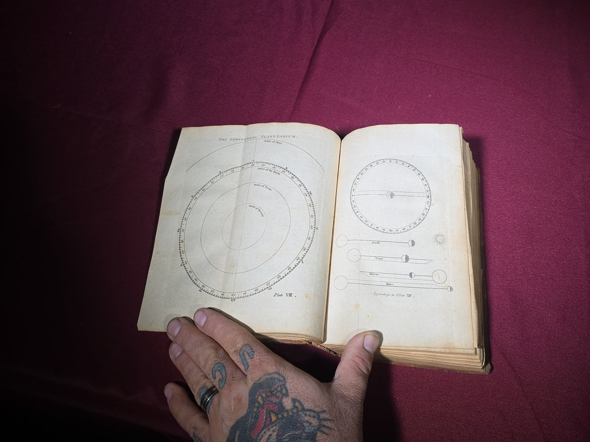 "The Young Gentleman and Lady's Philosophy" Antique Astronomy and Natural Philosophy Book, Vol. I, by Benjamin Martin, with Copper-Plate Engravings, Published by W. Owen, London, 1759
