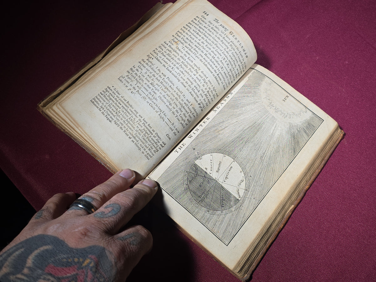 "The Young Gentleman and Lady's Philosophy" Antique Astronomy and Natural Philosophy Book, Vol. I, by Benjamin Martin, with Copper-Plate Engravings, Published by W. Owen, London, 1759