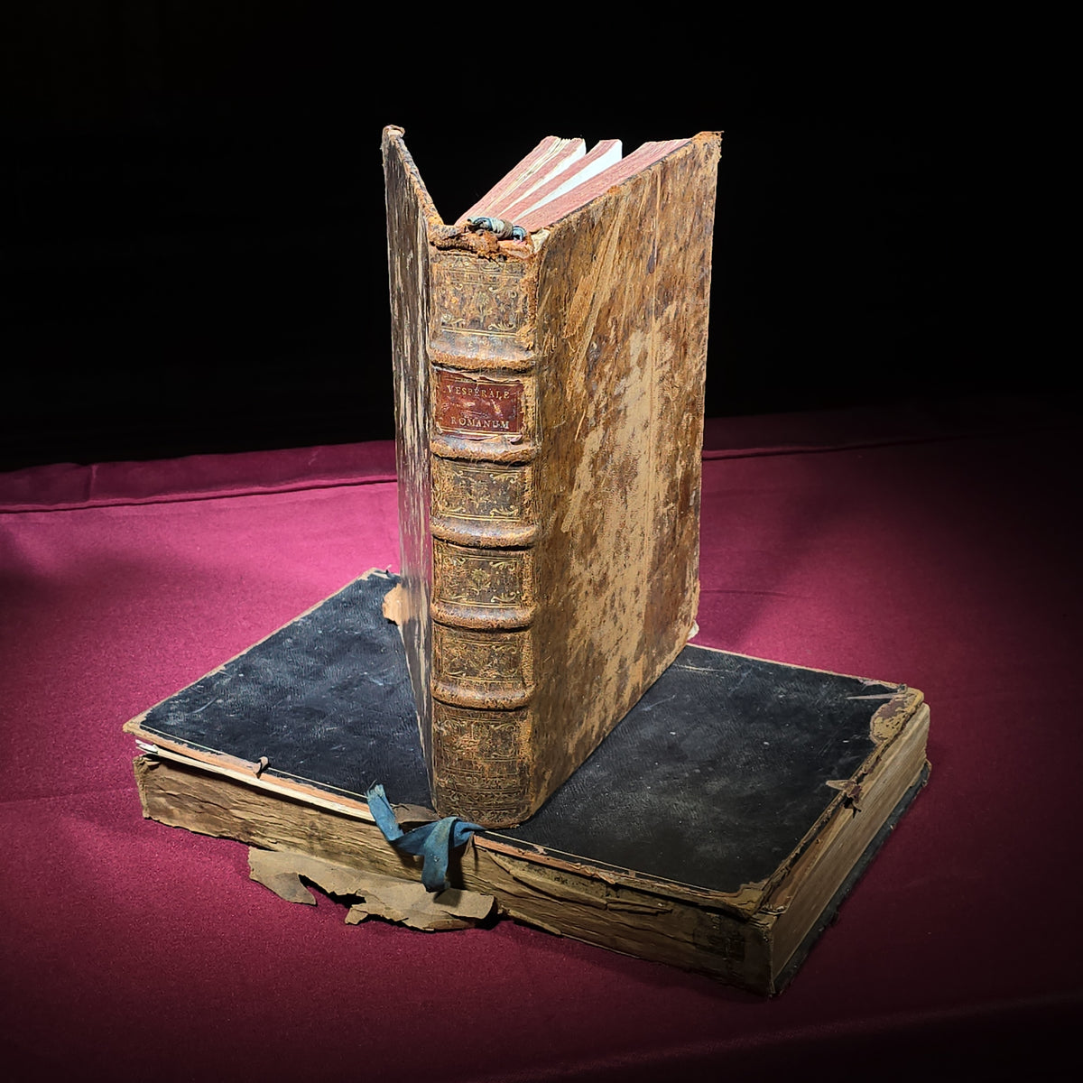 Pair of Antique Latin Books including "Provinciale" by Gulielmo Lyndwood, Oxford, 1679, and "Manuale Chori seu Vesperale Romanum," Bruntruti, 1785