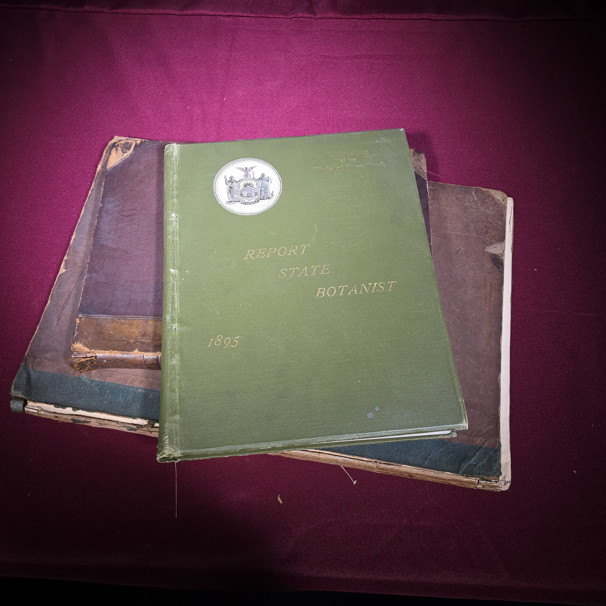 Grouping of Four Antique Books including "Pericles and Aspasia" Limited Edition No. 105, 1903, and "Report of the State Botanist" 1895 with Color Mushroom Plates