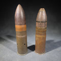 Lot 136 - Pair of Antique Inert 37mm Artillery Shell Rounds, One Stamped "37mm Gun Model of 1916" With Lot Number