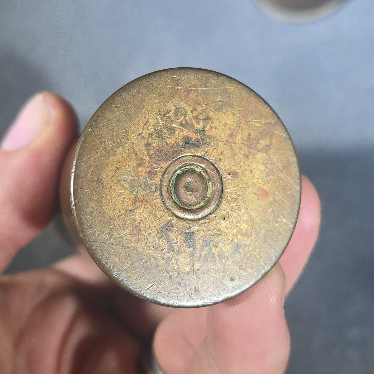 Pair of Antique Inert 37mm Artillery Shell Rounds, One Stamped "37mm Gun Model of 1916" with Lot Number