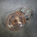 Lot 093 - Vintage Pink Glass Donut Vessel with Applied Handle, Signed by Chet Cole
