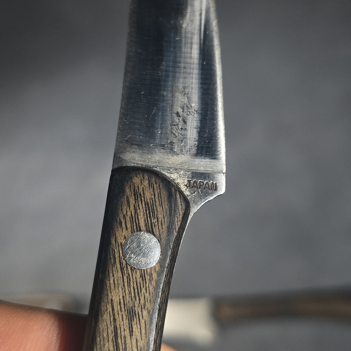Grouping of Four Modern A.G. Russell Paring Knives with Wood Handles, Made in Japan