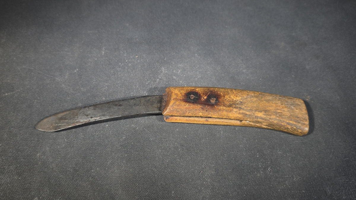 Antique Fixed-Blade Knife with Bone Handle, Blade Stamped George Wostenholm & Son, Washington Works, Sheffield, England