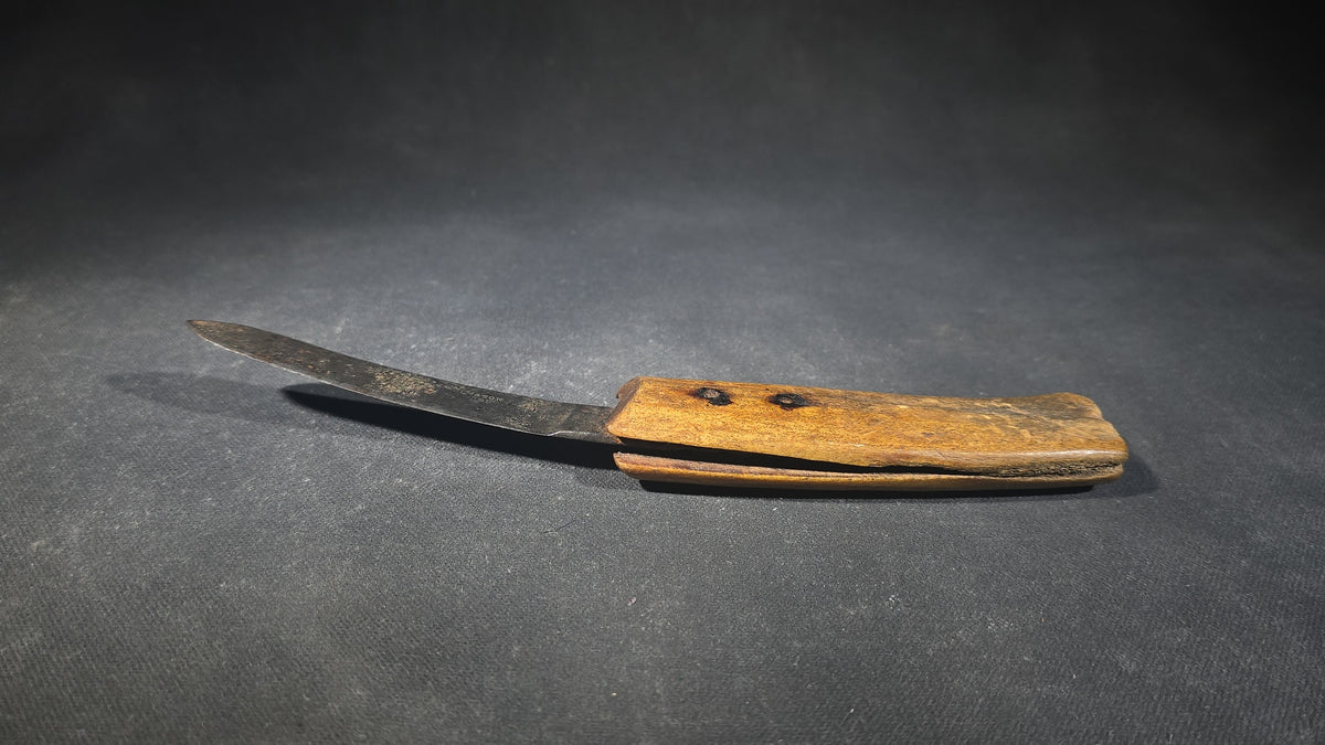 Antique Fixed-Blade Knife with Bone Handle, Blade Stamped George Wostenholm & Son, Washington Works, Sheffield, England