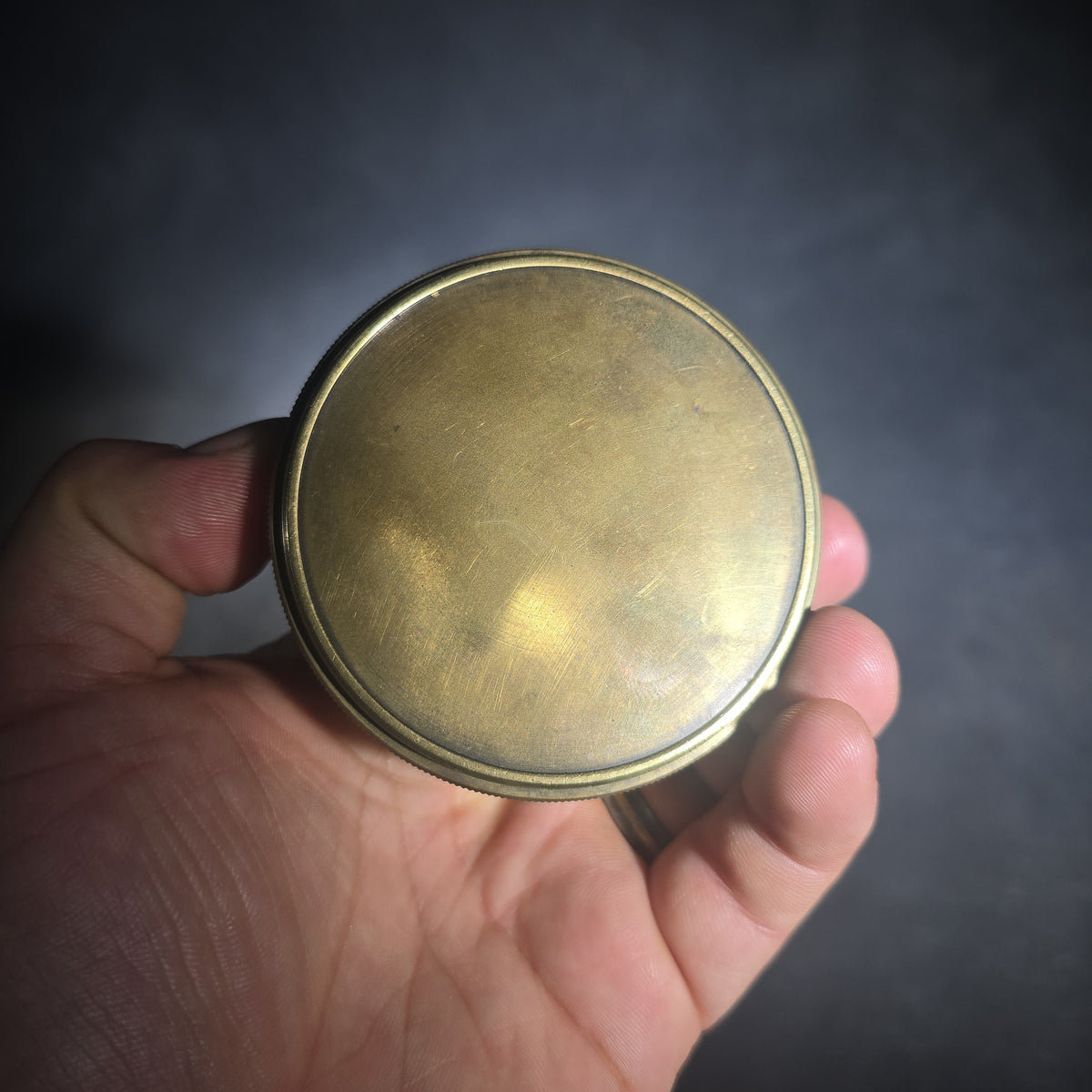 Vintage Reproduction Brass Pocket Sextant with Threaded Case, Stanley London, 1911 Model