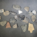 Lot 140 - Grouping of Antique Chipped Stone Arrowheads, Points, and Lithic Tools in Various Stone Types