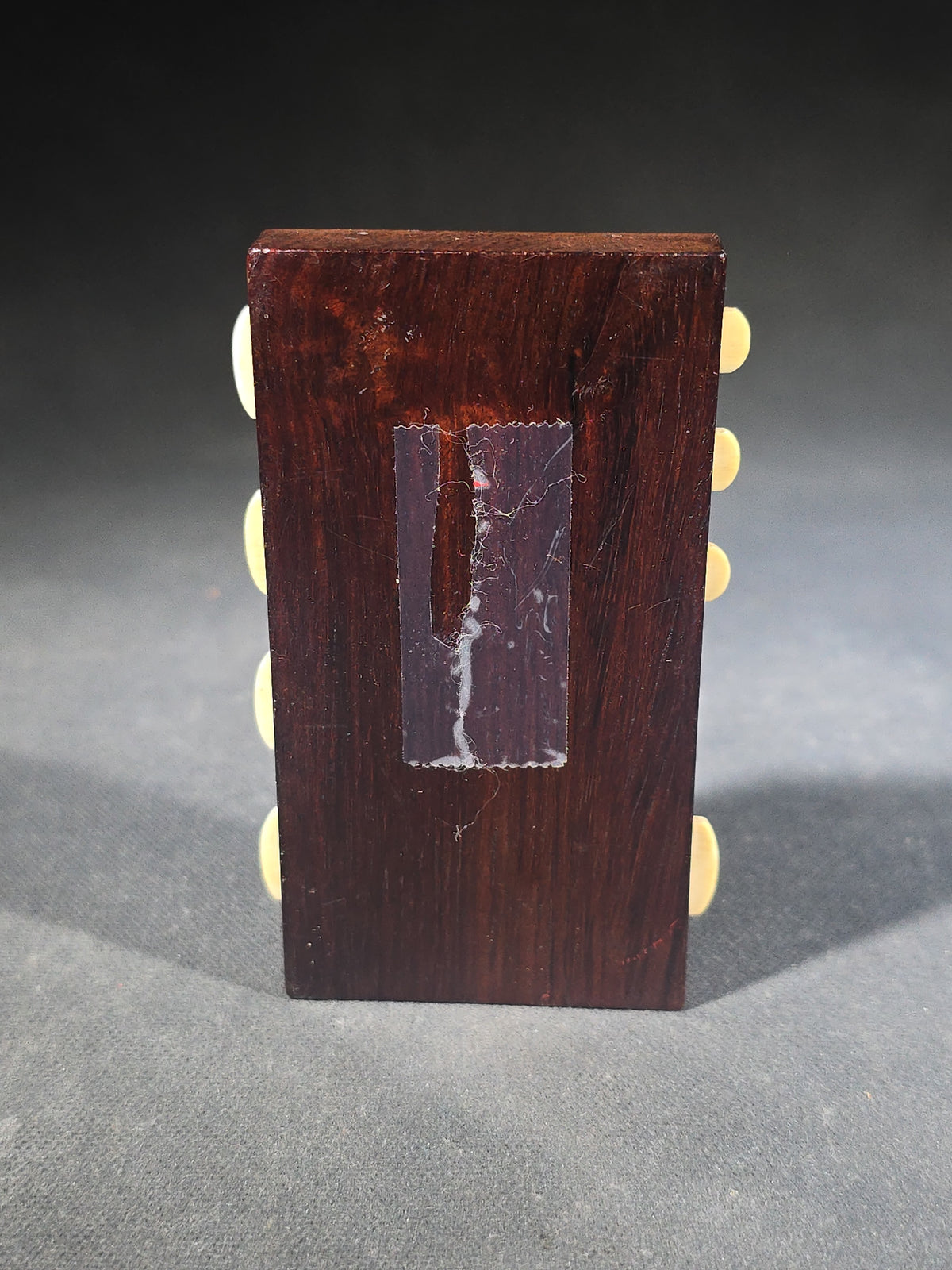 Antique Japanese Shibayama-Style Inlaid Wood Whist Marker with Hand-Painted Insect Tablets and Iris Inlay