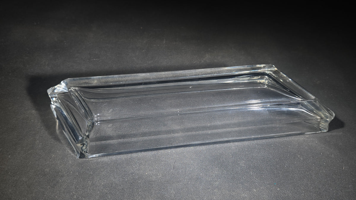 Vintage Clear Crystal Rectangular Tray with Stepped Sides