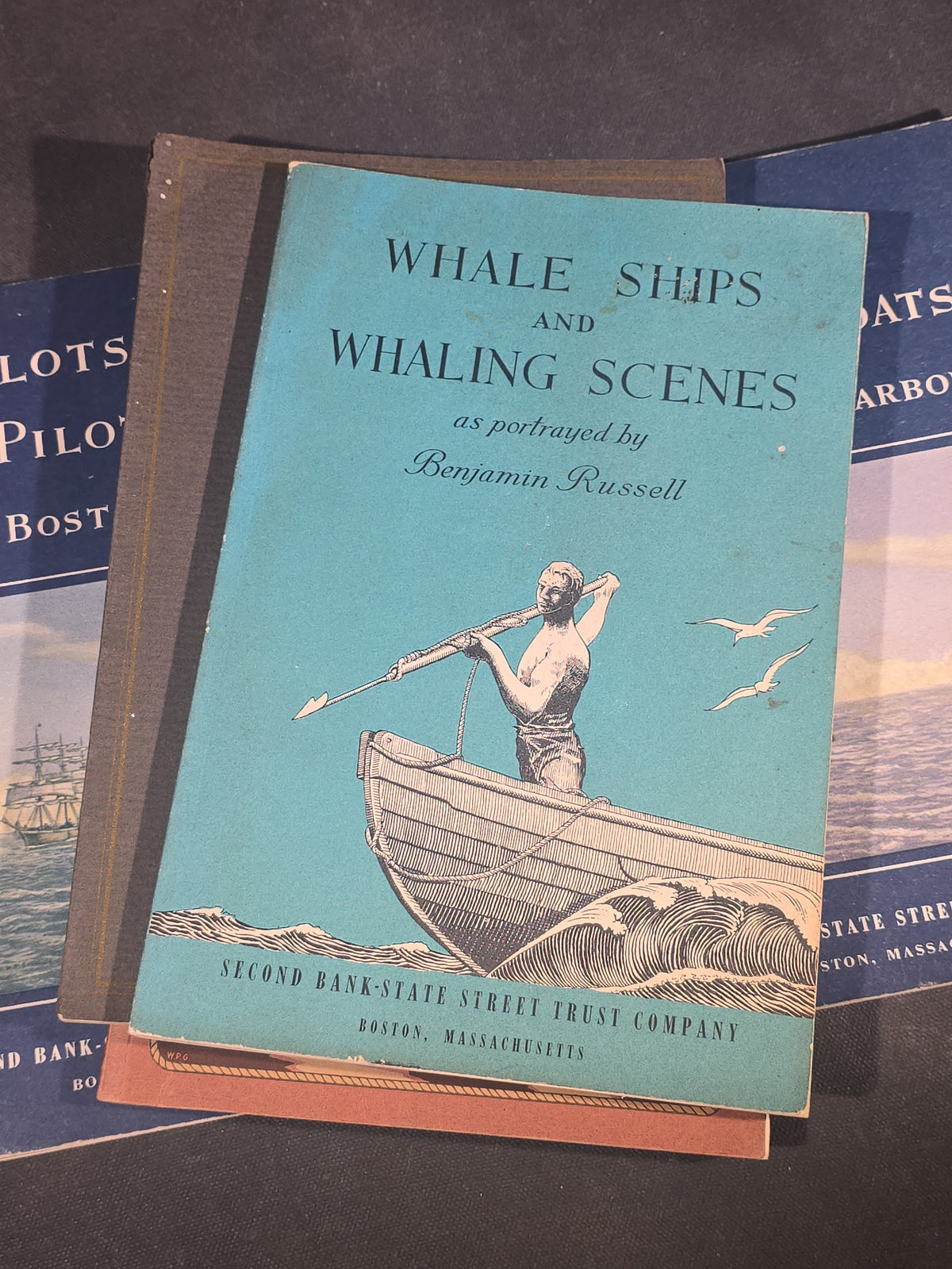 Grouping of Seven Vintage Maritime Booklets Published in Boston, Massachusetts, Including "Pilots and Pilot Boats of Boston Harbor," "Yankee Ship Sailing Cards Volume III," "Whale Fishery of New England," And "Whale Ships and Whaling Scenes"