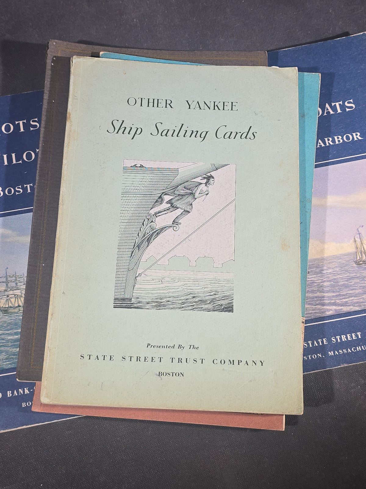 Grouping of Seven Vintage Maritime Booklets Published in Boston, Massachusetts, Including "Pilots and Pilot Boats of Boston Harbor," "Yankee Ship Sailing Cards Volume III," "Whale Fishery of New England," And "Whale Ships and Whaling Scenes"