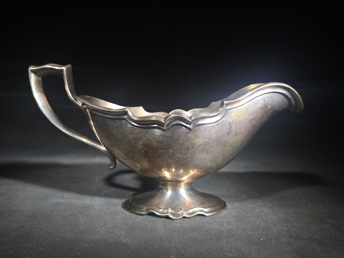 Sterling Silver Monogrammed Gravy Boat, Marked Sterling 8427