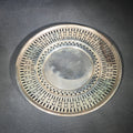 Lot 034 - Sterling Silver Reticulated Plate with Engraved "O" Monogram, Manufactured by William B. Durgin Co., Pattern No. 32, Weight 158 g