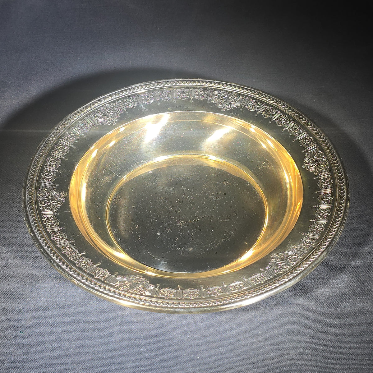 Sterling Silver Bowl with Decorated Rim, Manufactured by Dominick & Haff, New York, No. 923/95