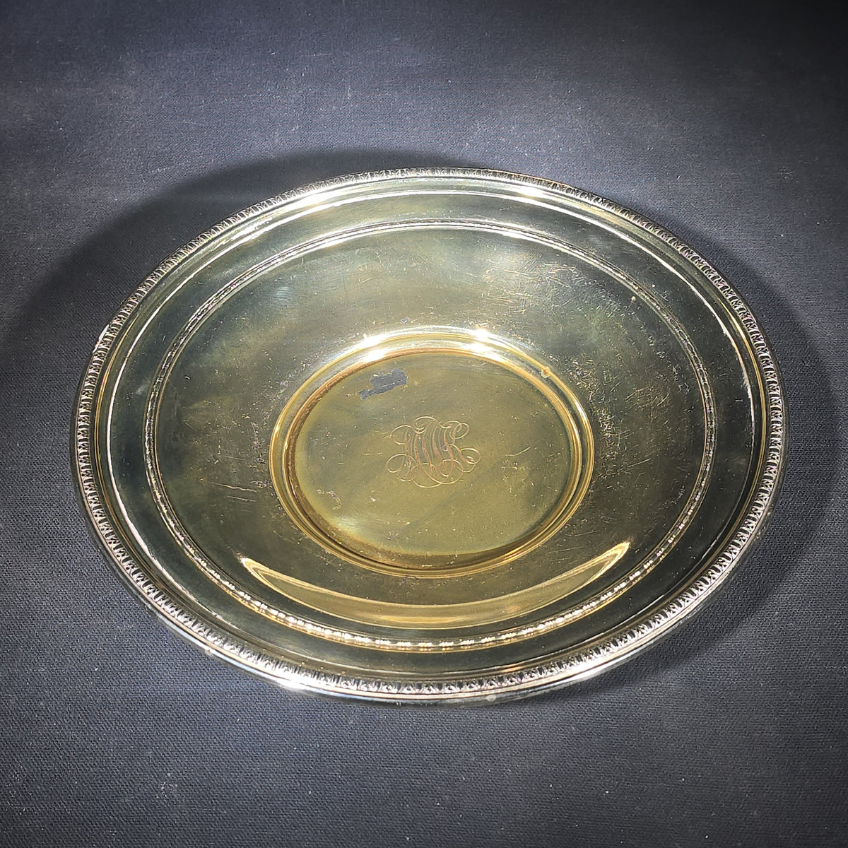 Sterling Silver Monogrammed Bowl, Manufactured by Gorham, Pattern A12119