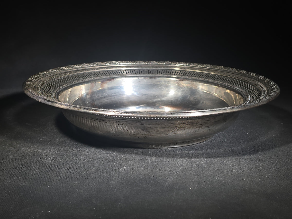 Sterling Silver Pierced Bowl with Foliate Rim, Manufactured by Wallace Silversmiths, Pattern 4061-3