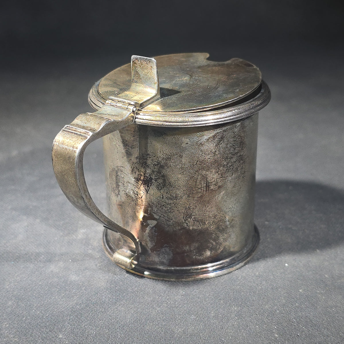 Tiffany & Co. Sterling Silver Mustard Pot with Hinged Lid, Pattern 17931
