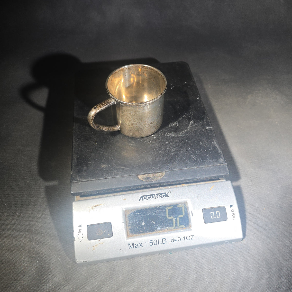 Sterling Silver Baby Cup Engraved "Rebecca," Manufactured by Lunt, Pattern No. 111