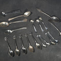 Lot 045 - Grouping of 18 Sterling Silver Demitasse Spoons in Assorted Patterns, Weight 126 g