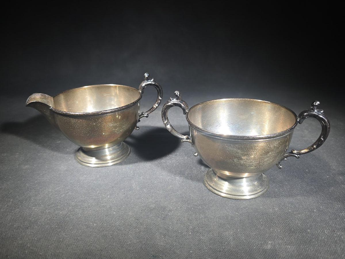 Sterling Silver Footed Creamer and Sugar Bowl Set, Pattern 343