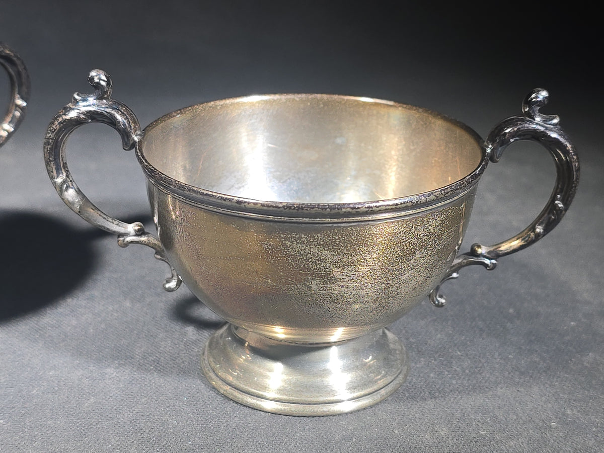 Sterling Silver Footed Creamer and Sugar Bowl Set, Pattern 343