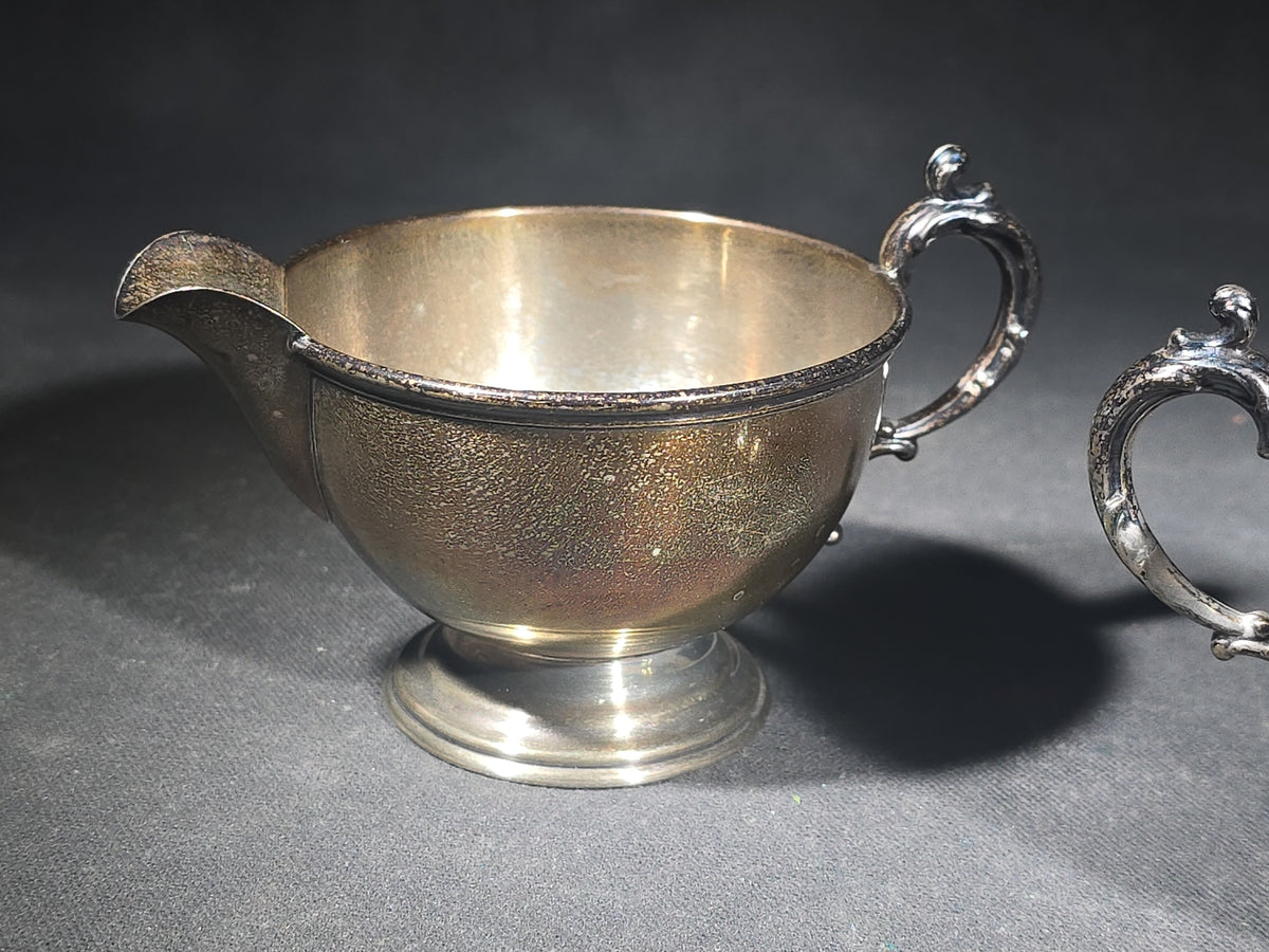 Sterling Silver Footed Creamer and Sugar Bowl Set, Pattern 343